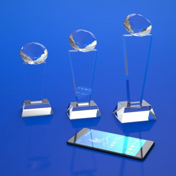 Glass award Primavera with a diamond