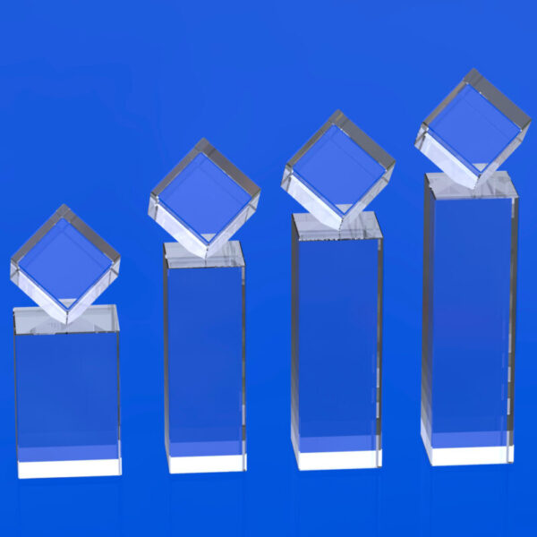 Glass award Cuboid with a cube