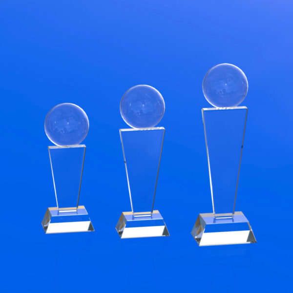 Glass award Primavera with a sphere