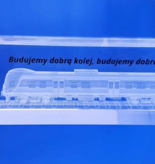 Kryształowa pamiątka grawer 3D, kolorowe napisy