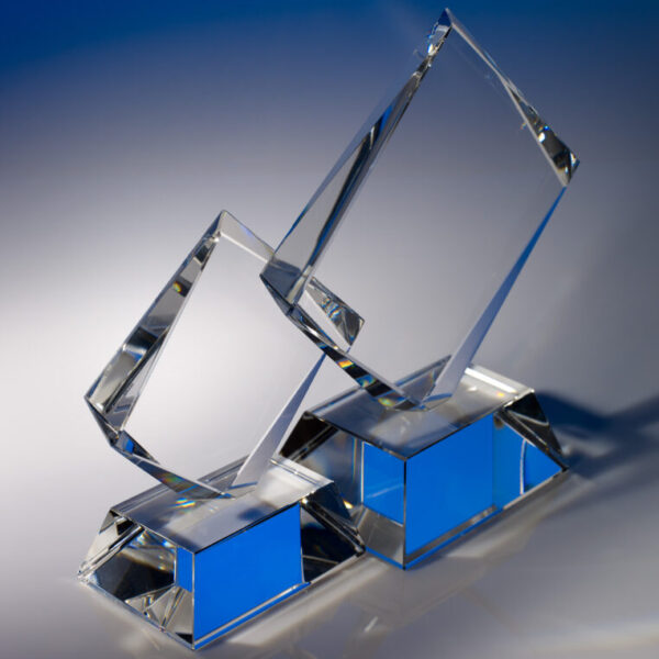 Glass award Rhombus on a stand