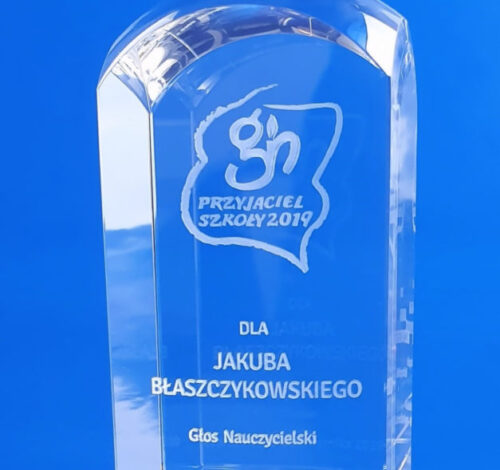 Kryształowa nagroda Nauczyciel Roku 2019.