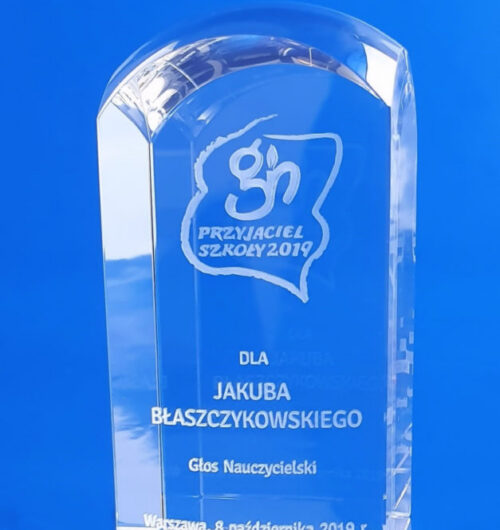 Kryształowa nagroda Nauczyciel Roku 2019.