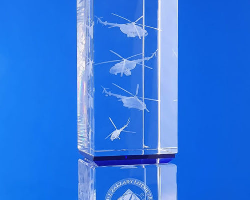 Prestigious block of crystal glass 270x80x80mm, 3D engraving