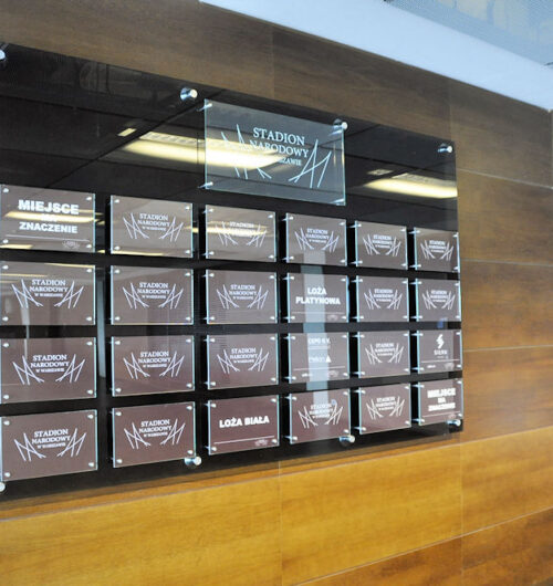 szklane tablice informacyjne Stadion Narodowy