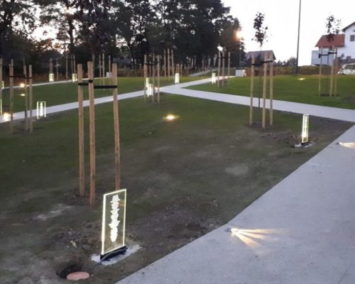 glass memorial plaques with backlight - Markov Memorial Orchard