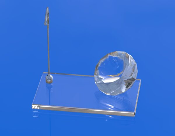 wizytownik szklany grawerowany Wenus z klipem