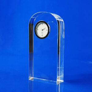zegar szklany Diamond z grawerem 3D, logo, budynek, ratusz, szklany prezent ze zdjęciem z dedykacją