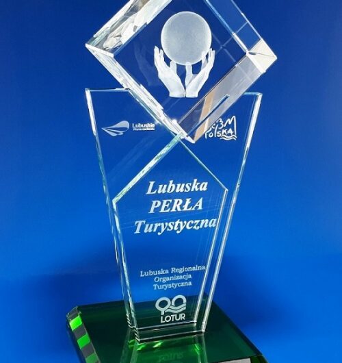 statuetka ADB z kolorowa podstawką Perła Turystyki dla LOTUR