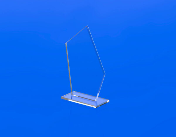 szklana statuetka TD3 ze szkła odbarwionego, szklana nagroda na różne okazje, statuetka biznesowa z grawerem 3D lub nadrukiem UV