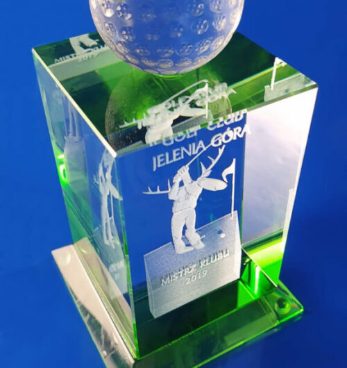 nagroda ze szkła kryształowego puchar golf