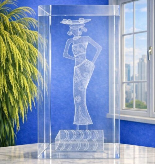 ekskluzywna-szklana-statuetka-biznesowa-premium-vip-postac-kobiety – Luksusowa statuetka z ciężkiego szkła kryształowego z laserowym grawerem 3D rzeźby afrykańskiej kobiety, Reprezentacyjny i prestiżowy prezent biznesowy dla klientów VIP, luksusowy upominek dla prezesa Wyrafinowana, artystyczna, trójwymiarowa rzeźba Afrykanki zaklęta wewnątrz szkła sprawia, że produkt doskonale sprawdza się również jako luksusowy element aranżacji wnętrz nowoczesnego gabinetu prezesa czy prestiżowej sali konferencyjnej Limitowana seria biznesowych upominków z grawerem 3D od producenta Unikalny szklany prezent dla kogoś, kto ma już wszystko Jako pierwsi wprowadziliśmy w Polsce grawerowanie 3D 25 lat temu – Laser 3D Zielona Góra